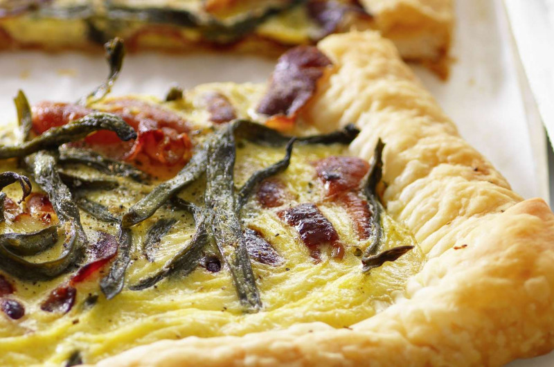 Quiche aux haricots verts séchés
