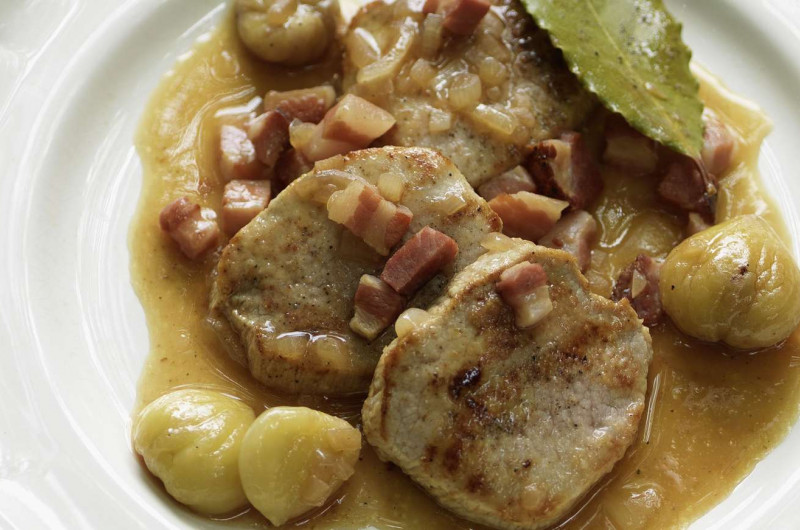 Escalopes de veau aux marrons glacés