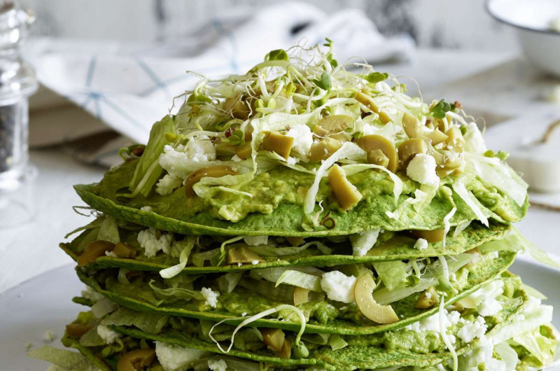 Pile de crêpes aux épinards
