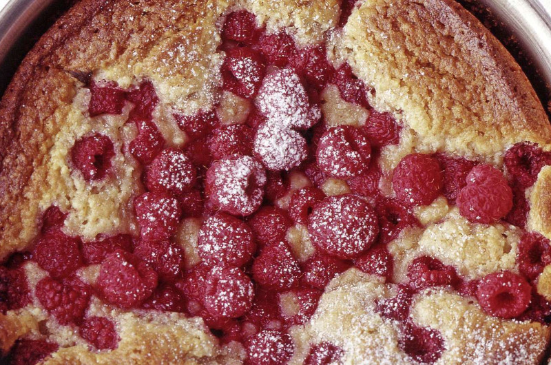 Gâteau aux amandes et aux framboises
