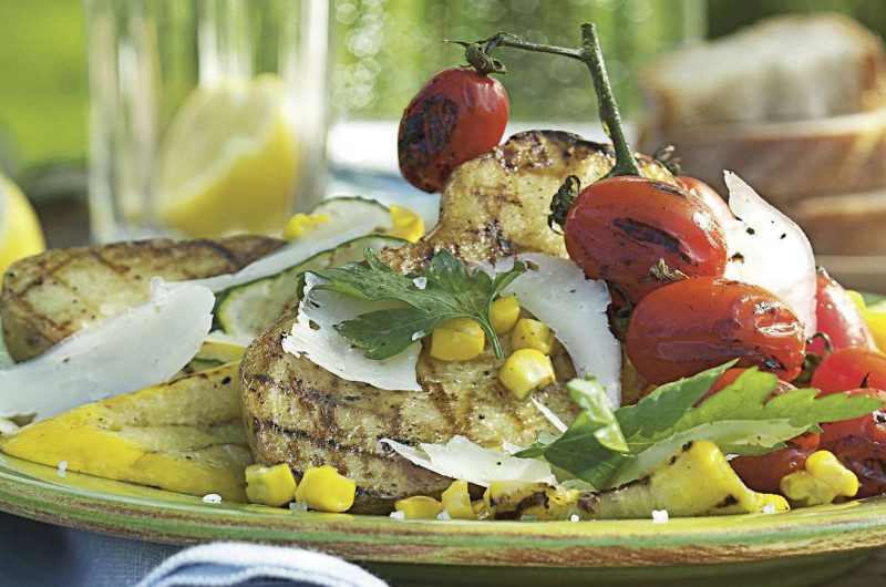 Panaché de légumes grillés au parmesan