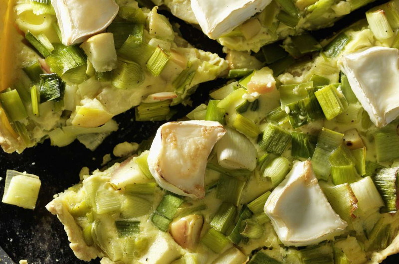 Quiche aux poireaux avec fromage de chèvre