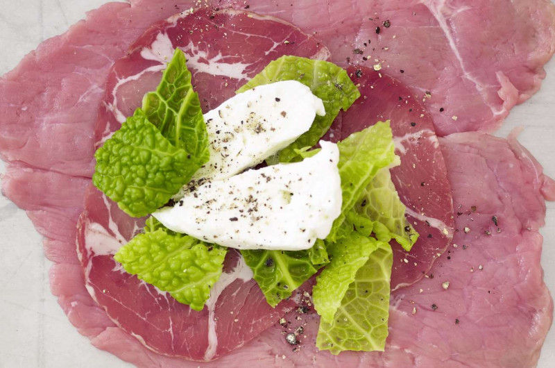 Cordon-bleu avec coppa, chou et mozzarella