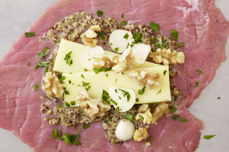 Cordon-bleu avec gruyère, ail et noix