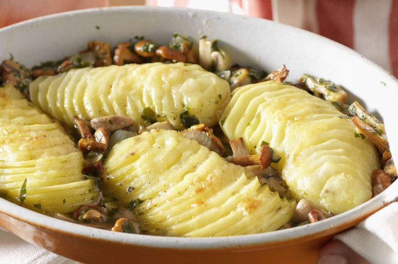 Gratin de pommes de terre aux champignons
