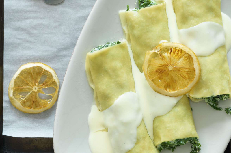 Cannelloni farcis à l’ail des ours avec crème citronnée