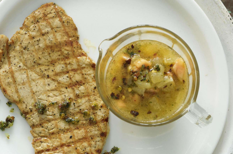 Paillard de veau avec sauce à la papaye et au citron