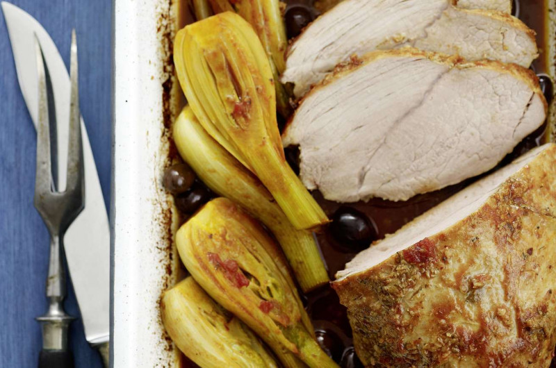 Rôti de veau avec fenouil et olives