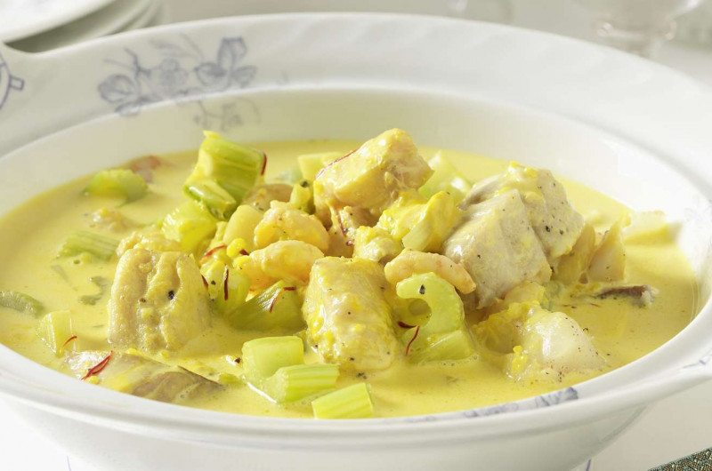 Cassolette de poissons au safran