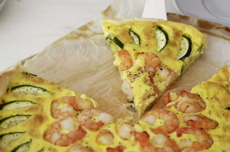 Quiche aux crevettes et au safran
