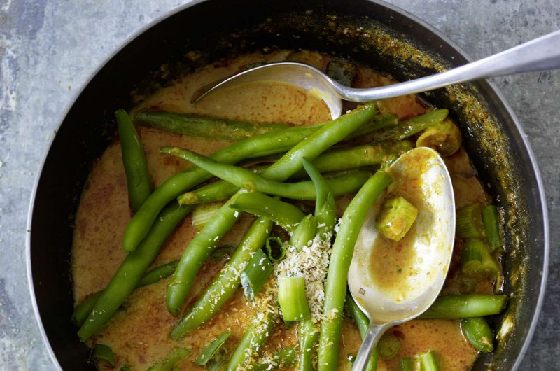 Curry de haricots verts au lait de coco