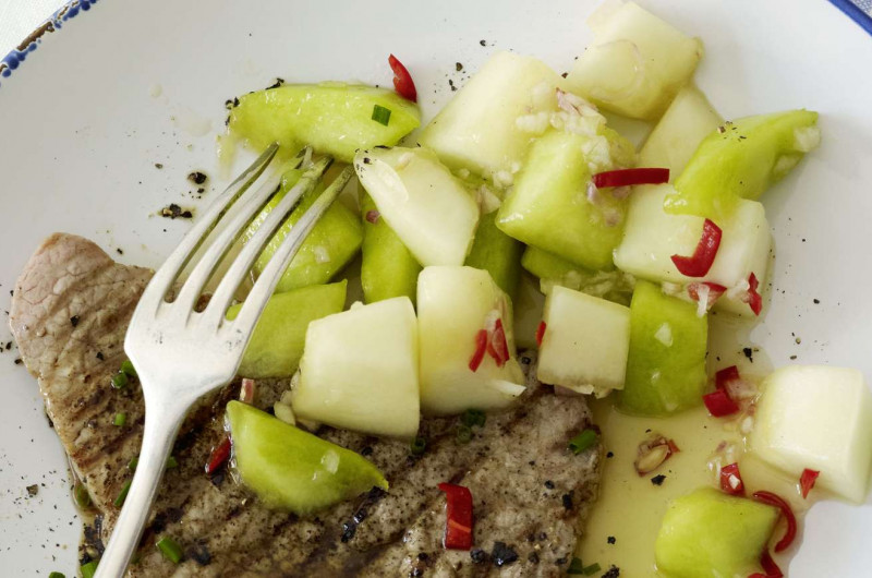 Paillard de veau avec salade de melon