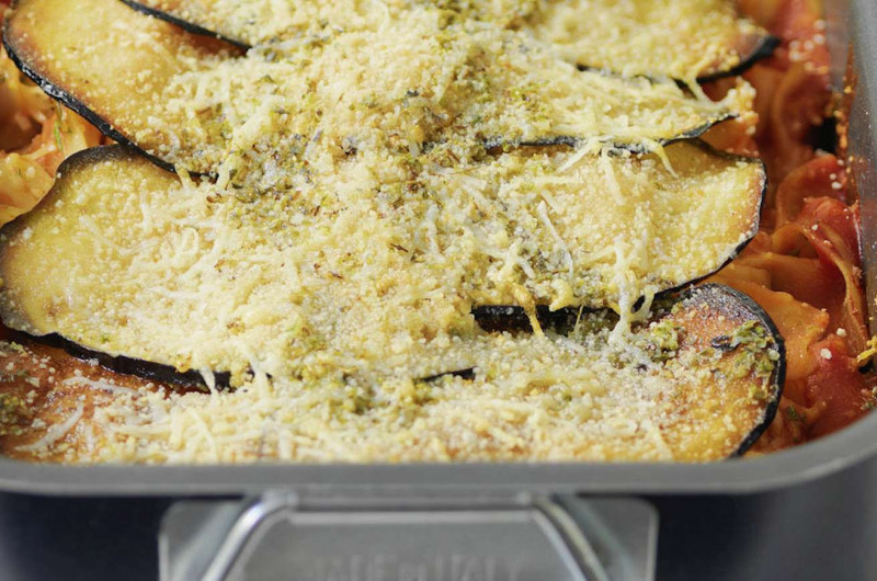 Gratin de pâtes aux aubergines