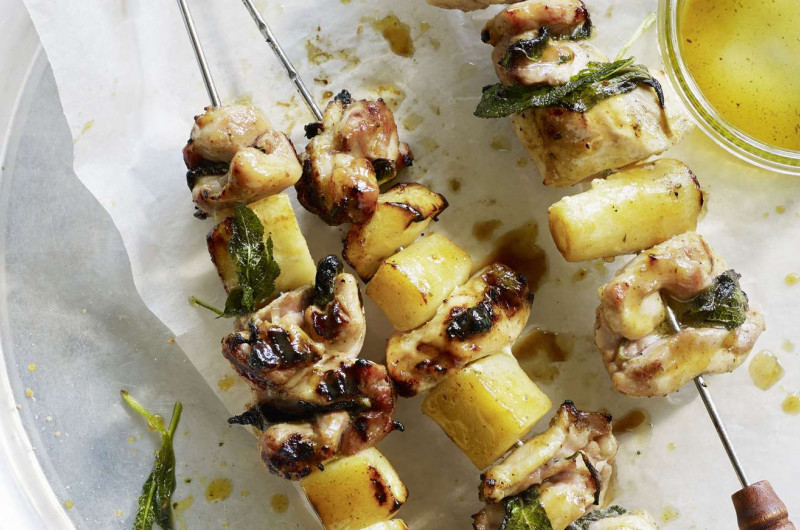 Poulet-Spiess mit Pastinaken