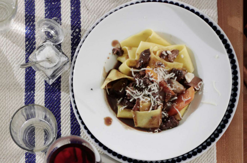 Ragoût de bœuf sur pappardelle