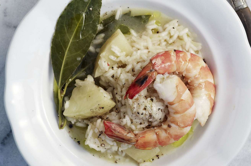 Risotto au cédrat avec langoustines