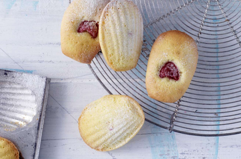 Madeleines aux framboises