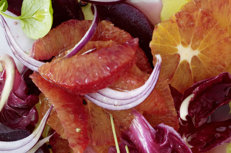 Salade d’oranges et de betteraves rouges
