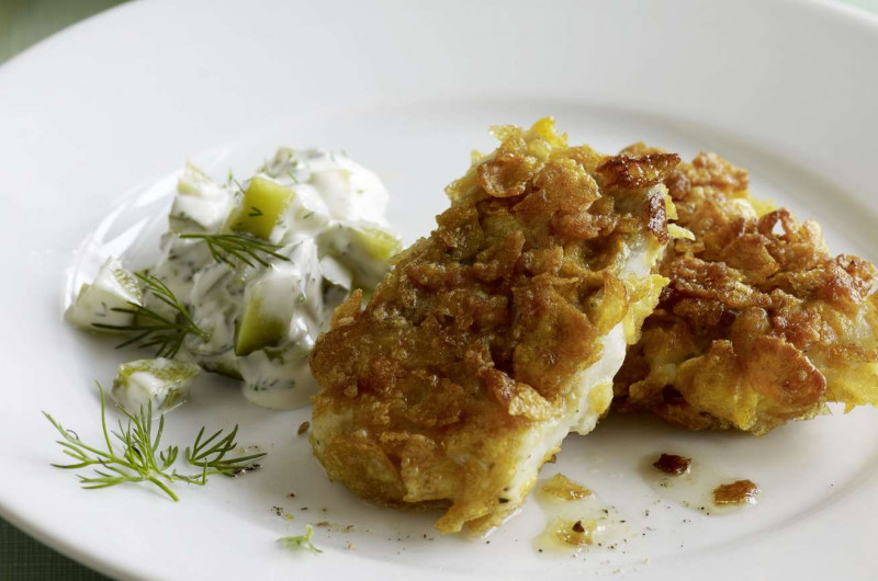 Nuggets de poisson enrobés de panure aux corn-flakes