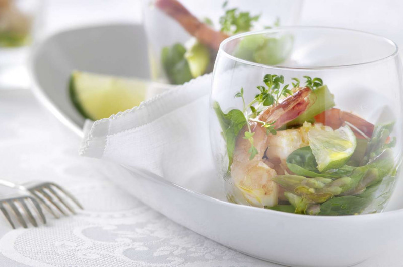Cocktail d’asperges aux crevettes
