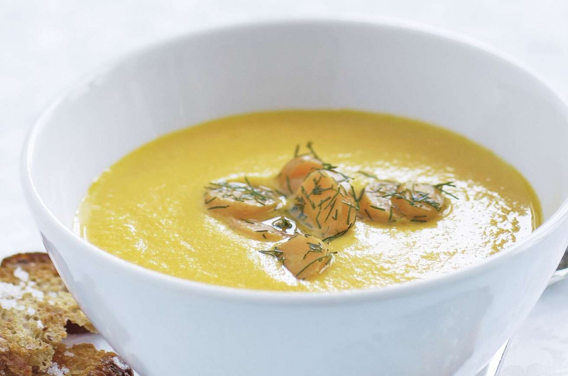Velouté froid de carottes avec croutons