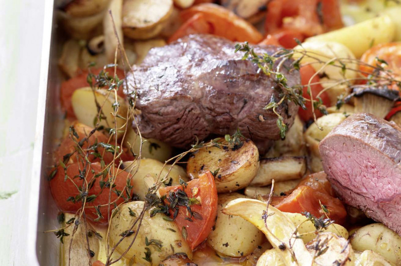 Quasi d’agneau avec pleurotes du panicaut