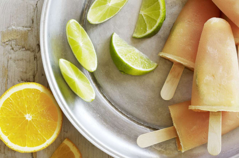 Glace orange-Campari et citron vert