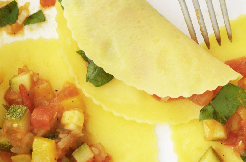 Raviolis ouverts aux légumes