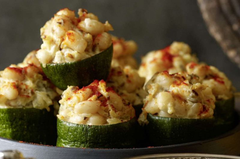 Courgettes farcies aux haricots blancs