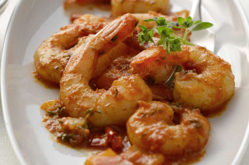 Crevettes aux tomates