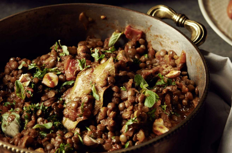 Potée de lentilles aux saucisses
