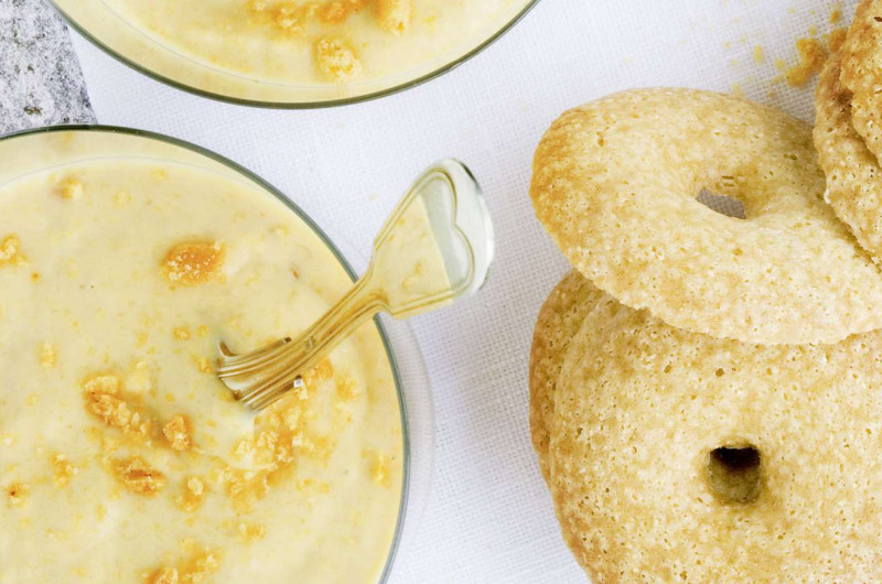 Crème aux anneaux de Willisau et aux abricots