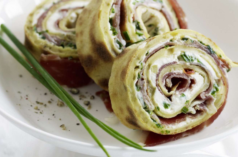 Crêpes aux olives avec pata negra