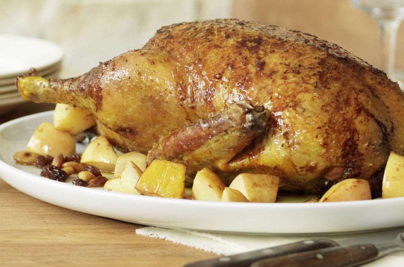 Canard farci aux coings