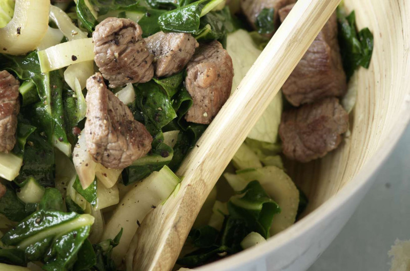 Salade de côtes de bette et de bœuf