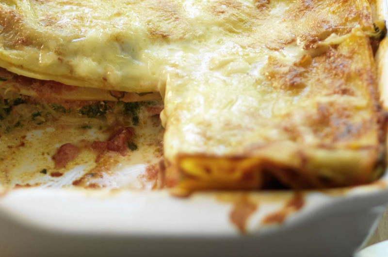 Lasagne au poisson et aux épinards