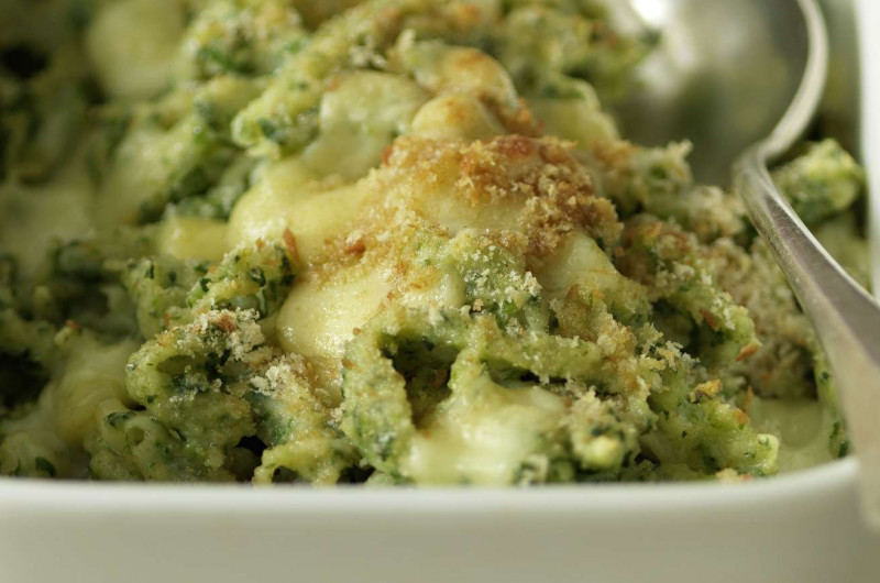 Gratin de spätzli aux épinards