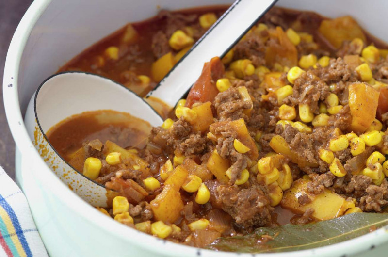Chili con carne avec maïs frais
