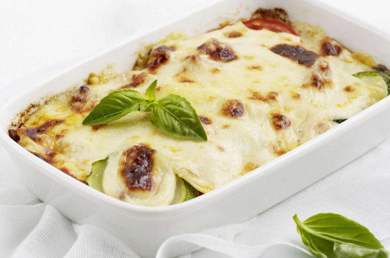 Lasagne aux courgettes avec sauce carbonara