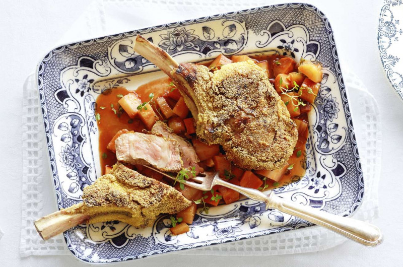 Côtelette de veau avec légumes à l'ail