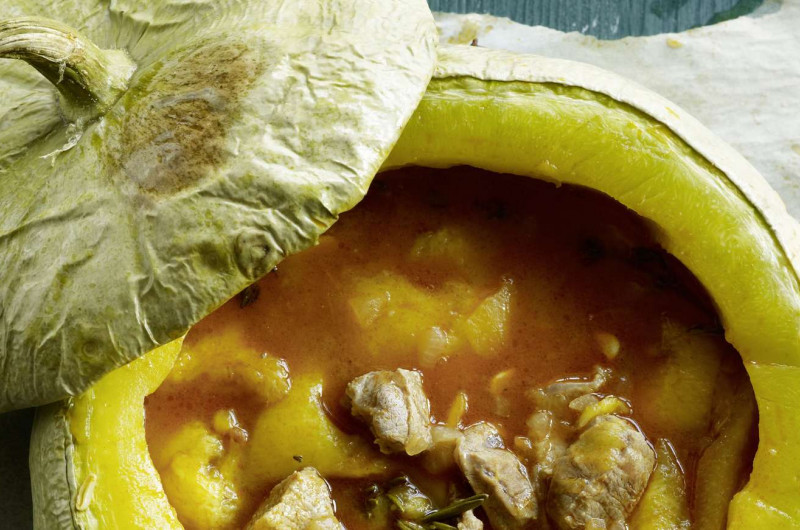 Courge farcie au ragoût de veau