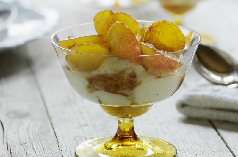 Verrines avec mirabelles au rhum