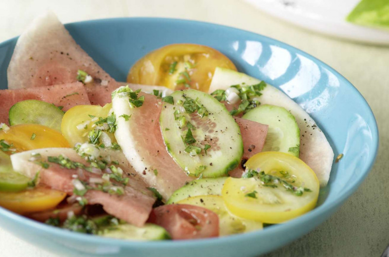 Salade de pastèque et tomates