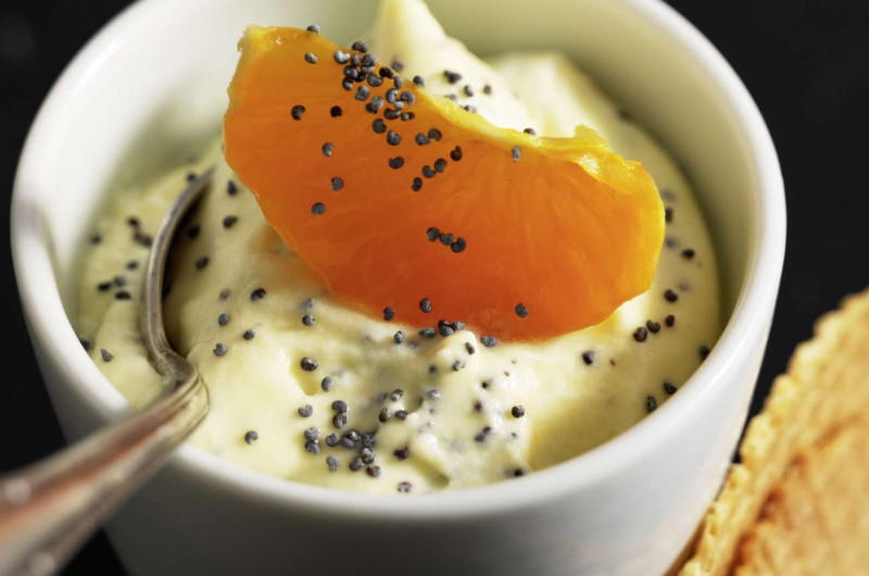 Crème à la mandarine et au pavot