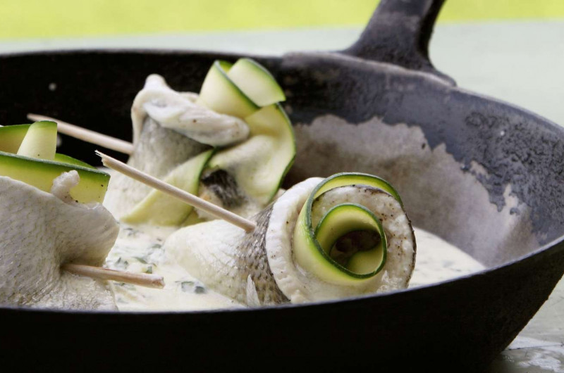 Roulés de féra en sauce crémeuse au basilic