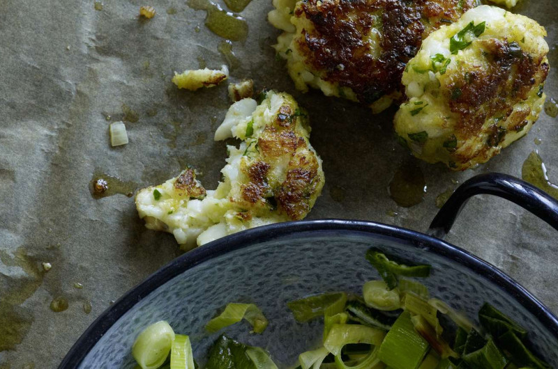 Galettes de poisson aux poireaux