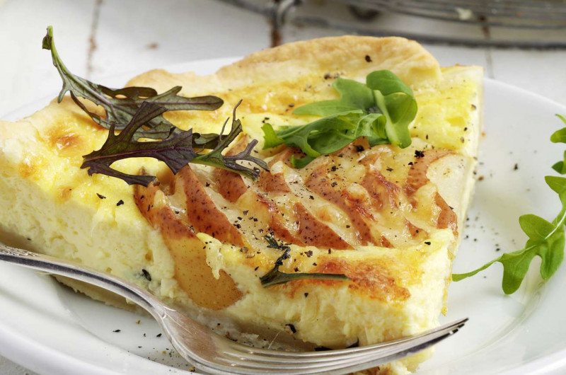 Quiche au fromage et aux poires