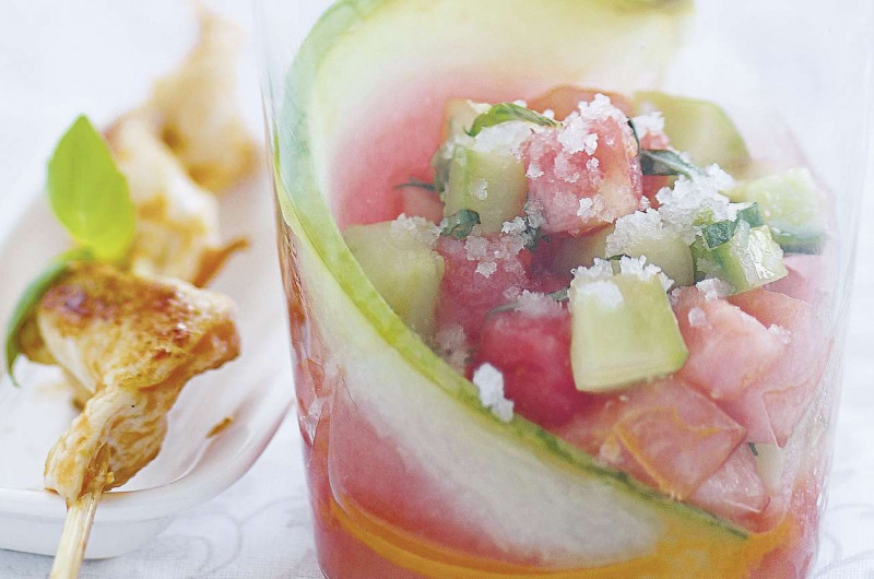 Verrine de pastèque et concombre