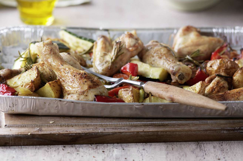 Poulet et pommes de terre au gril