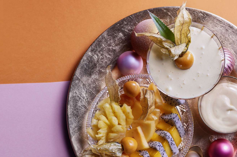 Sabayon aux fruits de la passion avec fruits exotiques